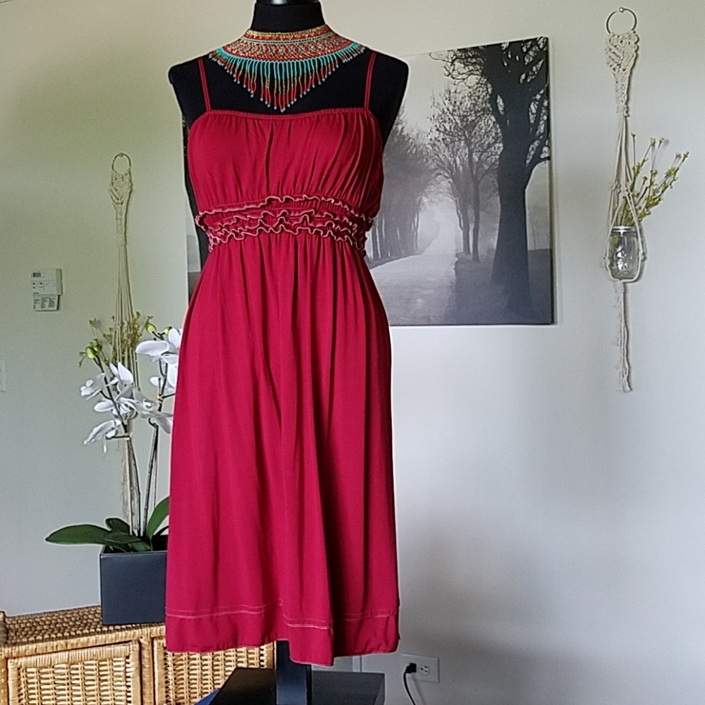 Max Studio wine red dress
